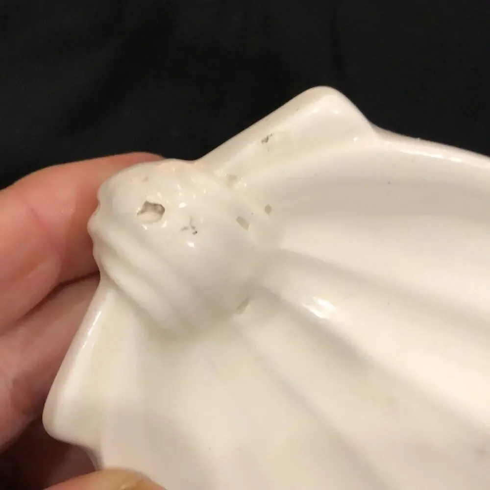 Glossy‎ White Cherub, Dolphin Ceramic Soap Dish/Sponge Holder